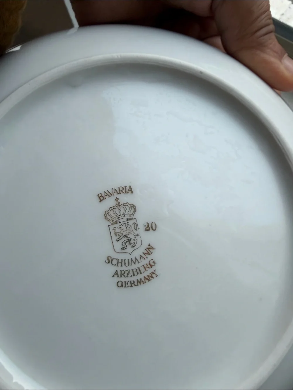 Barvaria Germany Elegant White and Gold Rim Dinner Bowls